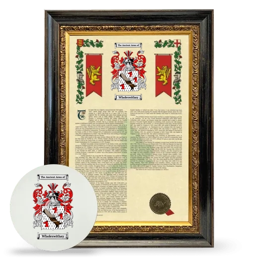 Wholeswithay Framed Armorial History and Mouse Pad - Heirloom