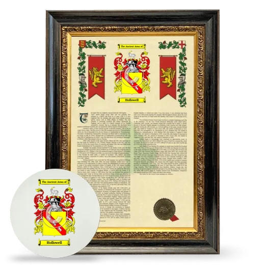 Hollowell Framed Armorial History and Mouse Pad - Heirloom