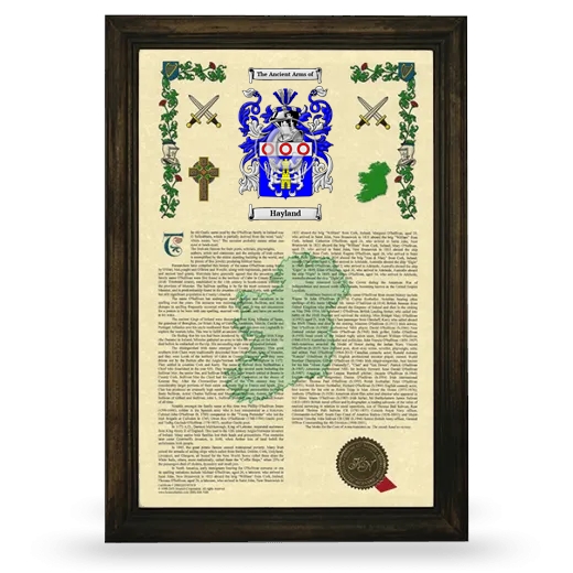 Hayland Armorial History Framed - Brown