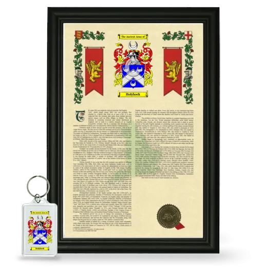 Holyhock Framed Armorial History and Keychain - Black