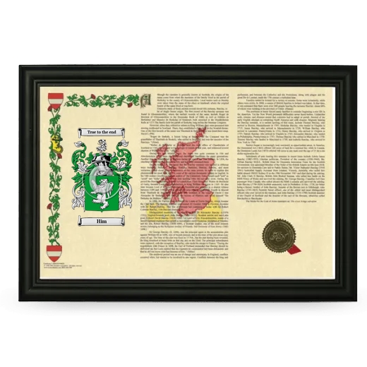 Him Armorial Landscape Framed - Black