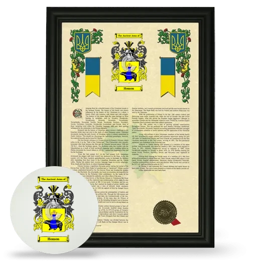 Homon Framed Armorial History and Mouse Pad - Black