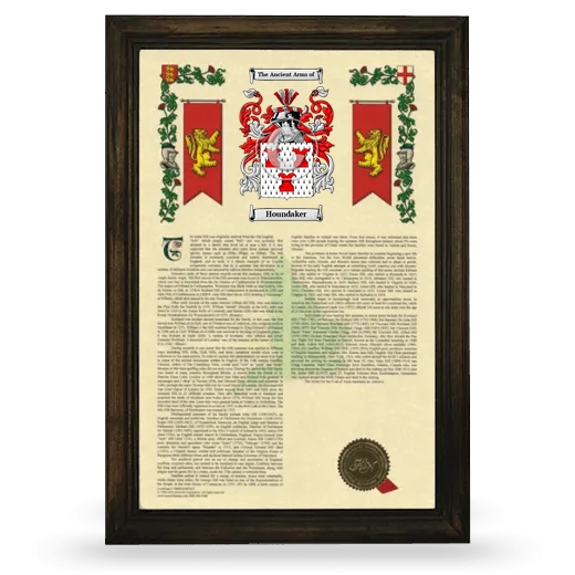 Houndaker Armorial History Framed - Brown