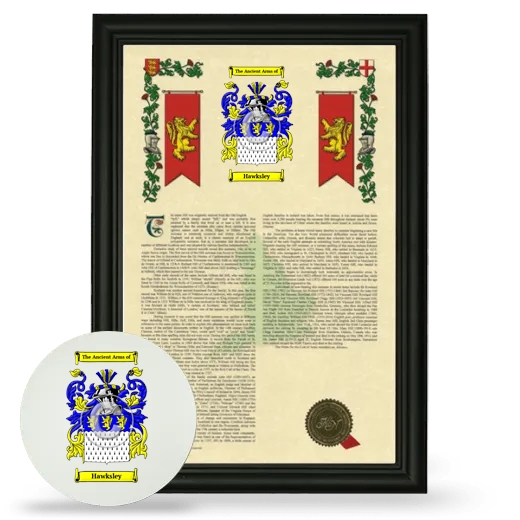 Hawksley Framed Armorial History and Mouse Pad - Black