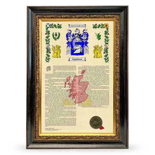 Orgeborroe Armorial History Framed - Heirloom