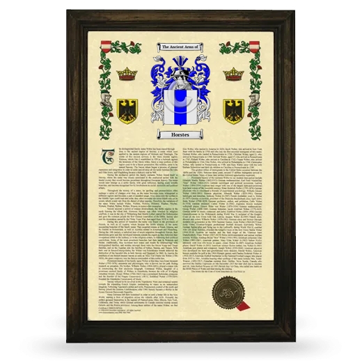 Horstes Armorial History Framed - Brown