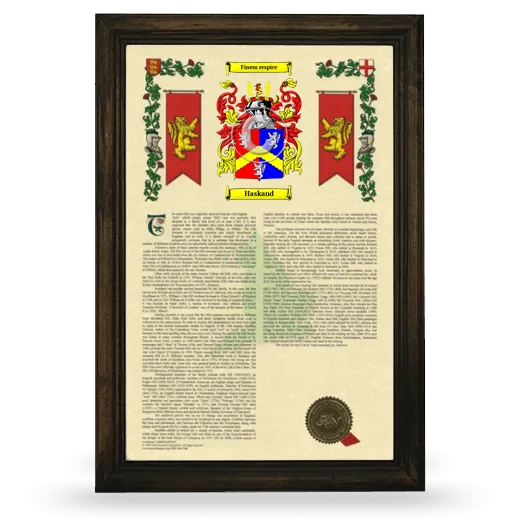 Haskand Armorial History Framed - Brown