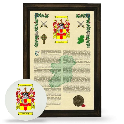 MacCusty Framed Armorial History and Mouse Pad - Brown