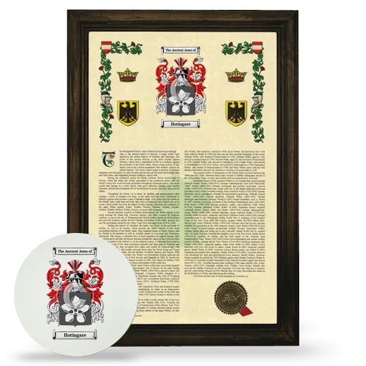 Hotingare Framed Armorial History and Mouse Pad - Brown