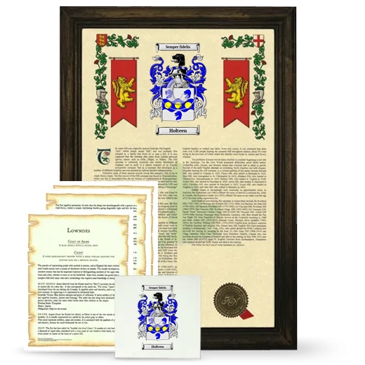 Holteen Framed Armorial, Symbolism and Large Tile - Brown