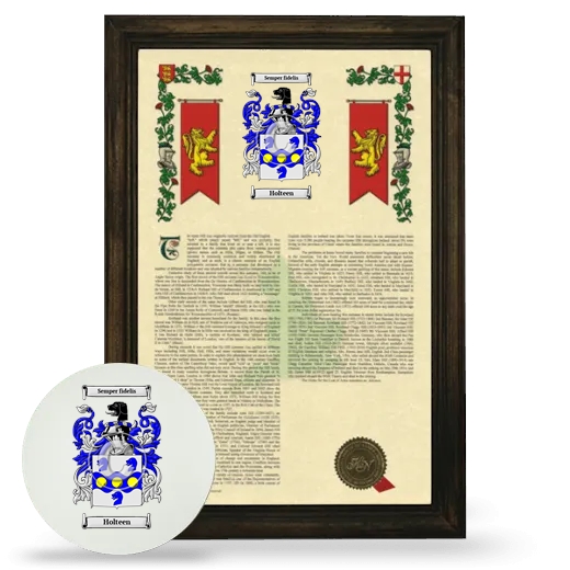 Holteen Framed Armorial History and Mouse Pad - Brown
