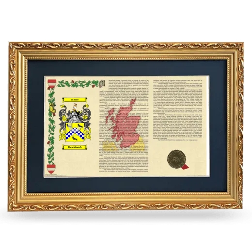 Hewstomb Deluxe Armorial Landscape Framed - Gold