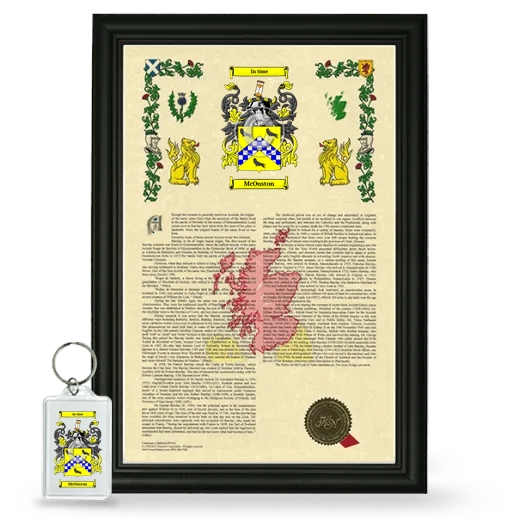 McOuston Framed Armorial History and Keychain - Black