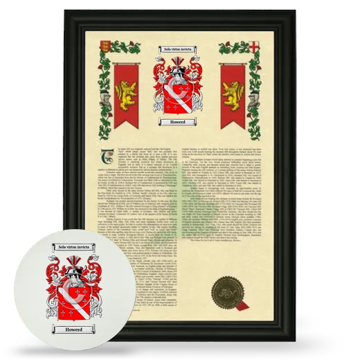 Howerd Framed Armorial History and Mouse Pad - Black