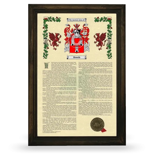 Hewels Armorial History Framed - Brown