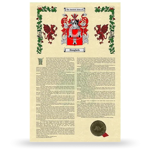 Houghels Armorial History with Coat of Arms