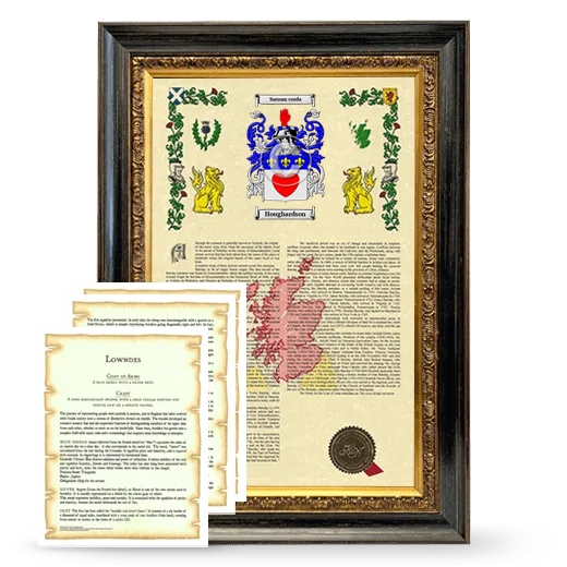 Houghardson Framed Armorial History and Symbolism - Heirloom