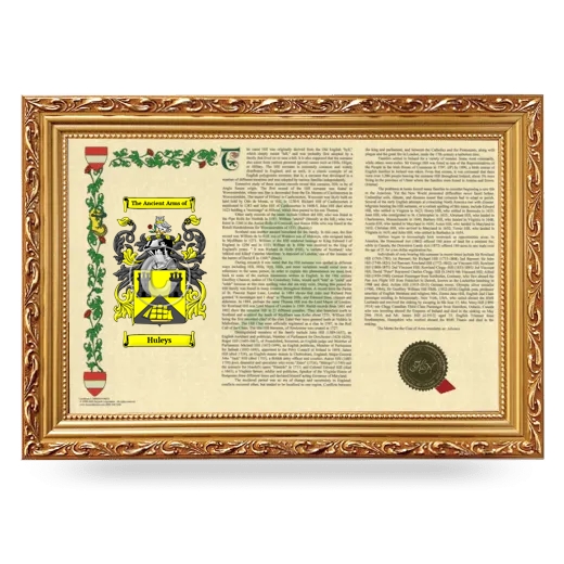 Huleys Armorial Landscape Framed - Gold