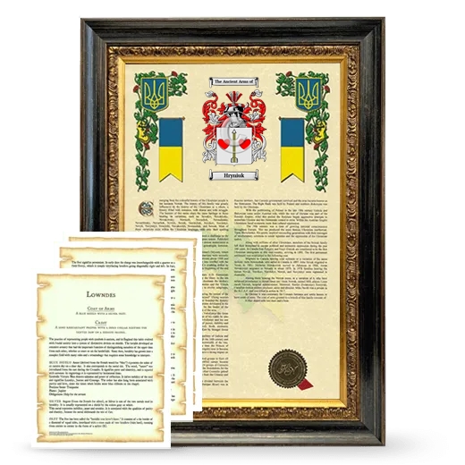 Hryniuk Framed Armorial History and Symbolism - Heirloom