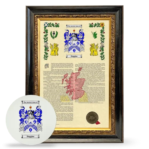 Huggins Framed Armorial History and Mouse Pad - Heirloom