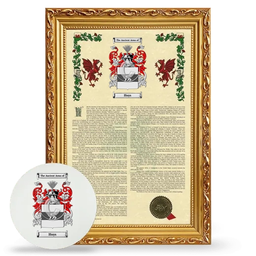 Huys Framed Armorial History and Mouse Pad - Gold