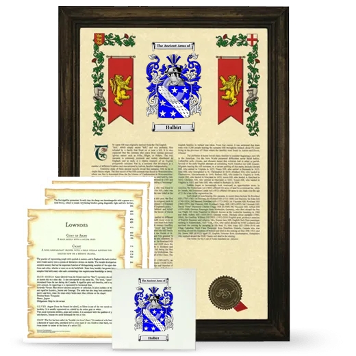 Hulbirt Framed Armorial, Symbolism and Large Tile - Brown