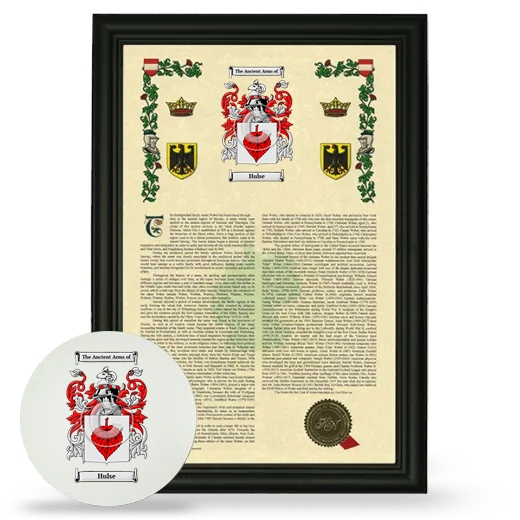 Hulse Framed Armorial History and Mouse Pad - Black