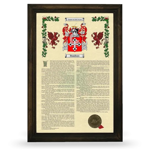 Humfrays Armorial History Framed - Brown