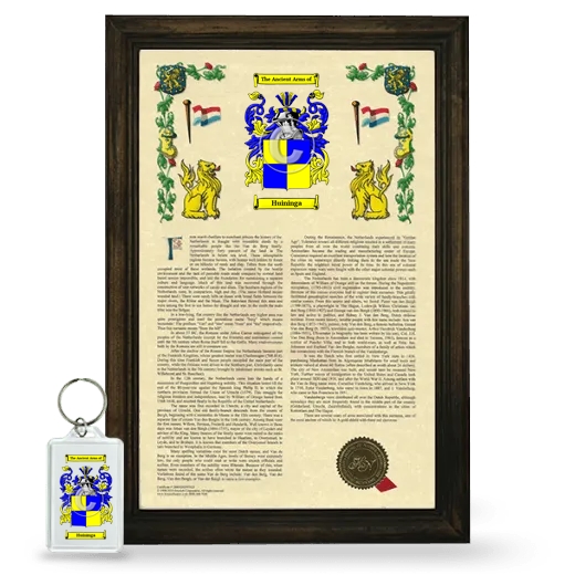 Huininga Framed Armorial History and Keychain - Brown