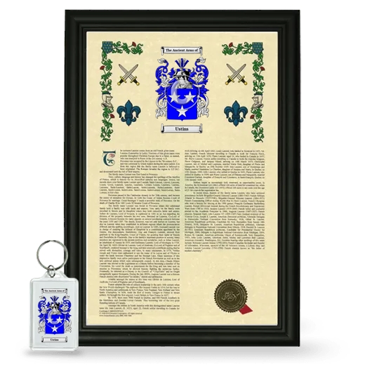 Ustins Framed Armorial History and Keychain - Black