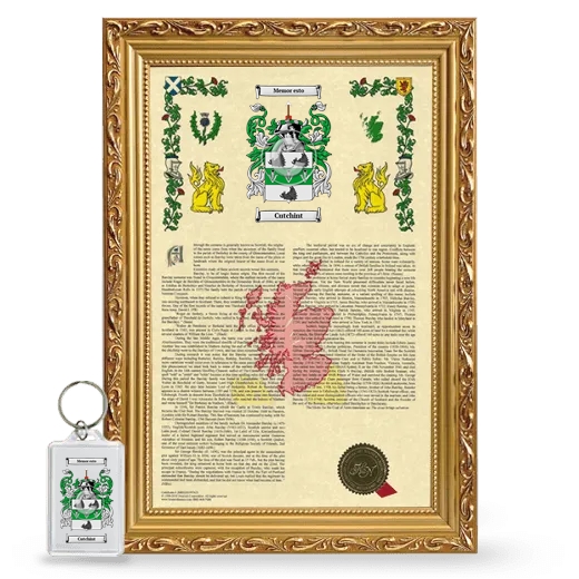 Cutchint Framed Armorial History and Keychain - Gold