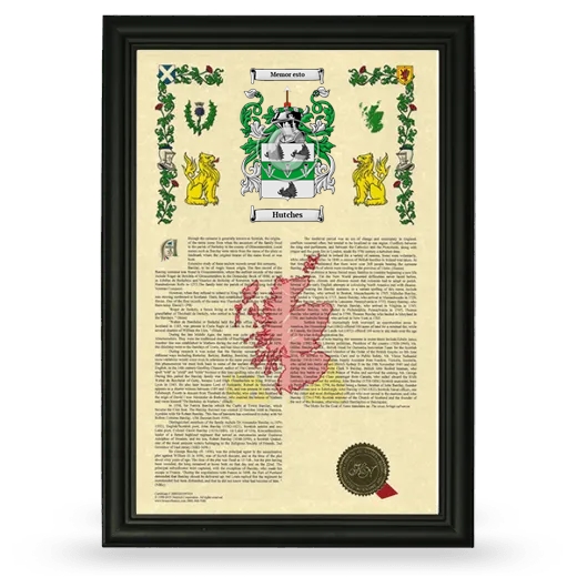 Hutches Armorial History Framed - Black