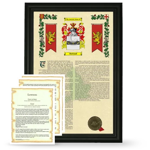 Huttynd Framed Armorial History and Symbolism - Black