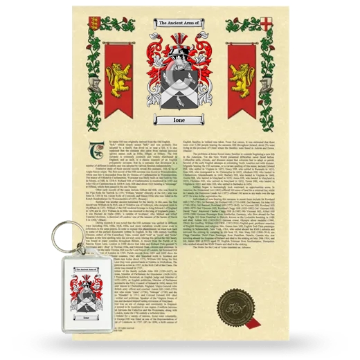 Ione Armorial History and Keychain Package