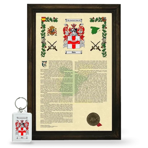 Ibán Framed Armorial History and Keychain - Brown