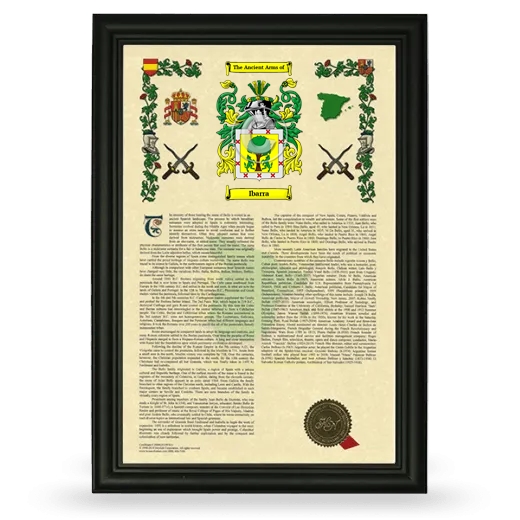 Ibarra Armorial History Framed - Black