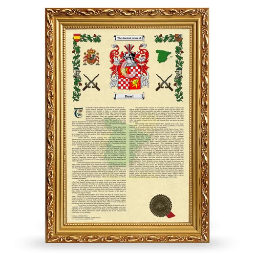 Duart Armorial History Framed - Gold