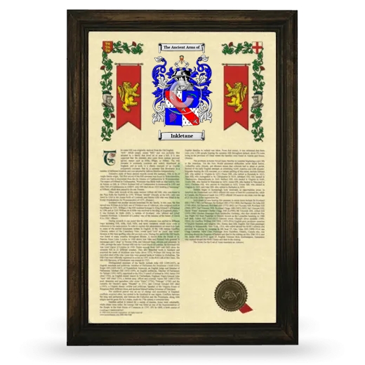 Inkletane Armorial History Framed - Brown