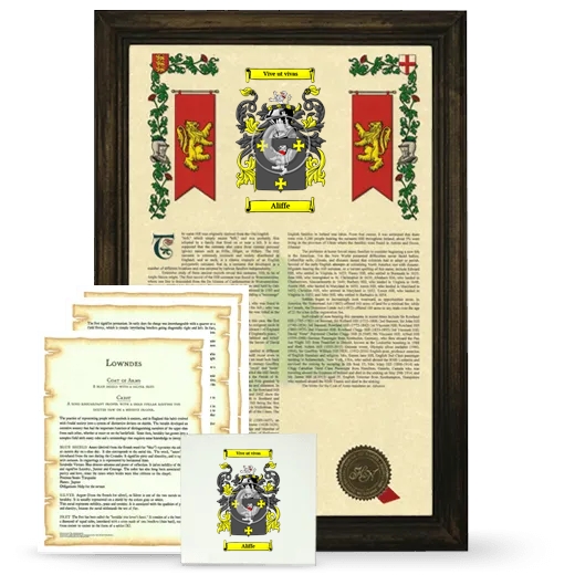 Aliffe Framed Armorial, Symbolism and Large Tile - Brown