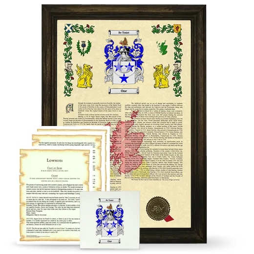 One Framed Armorial, Symbolism and Large Tile - Brown