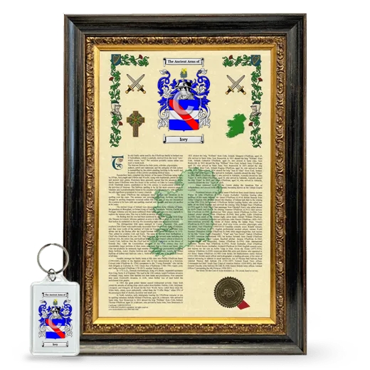 Irey Framed Armorial History and Keychain - Heirloom