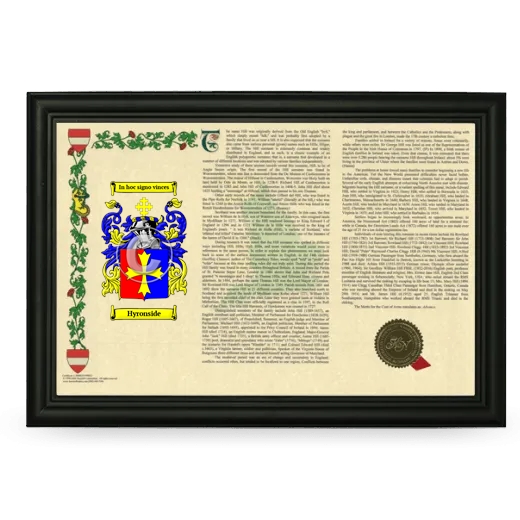 Hyronside Armorial Landscape Framed - Black