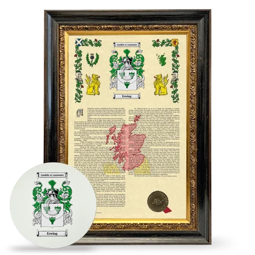 Erwing Framed Armorial History and Mouse Pad - Heirloom