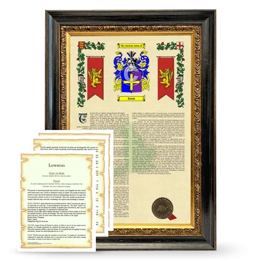 Issox Framed Armorial History and Symbolism - Heirloom