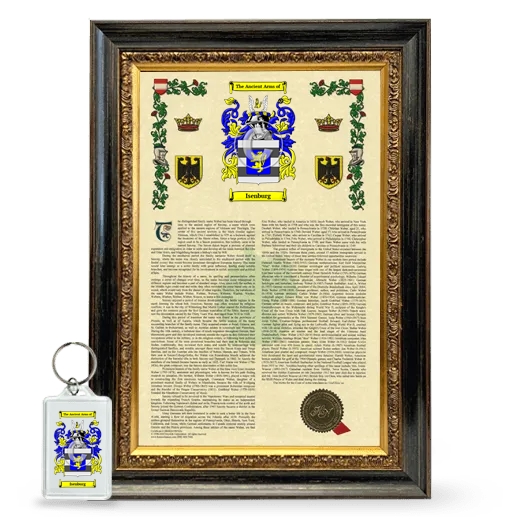 Isenburg Framed Armorial History and Keychain - Heirloom