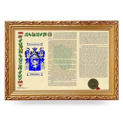 Jablonowicz Armorial Landscape Framed - Gold