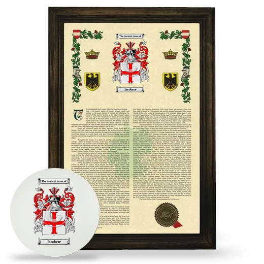 Jacobere Framed Armorial History and Mouse Pad - Brown