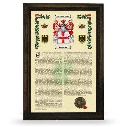 Jakobsson Armorial History Framed - Brown