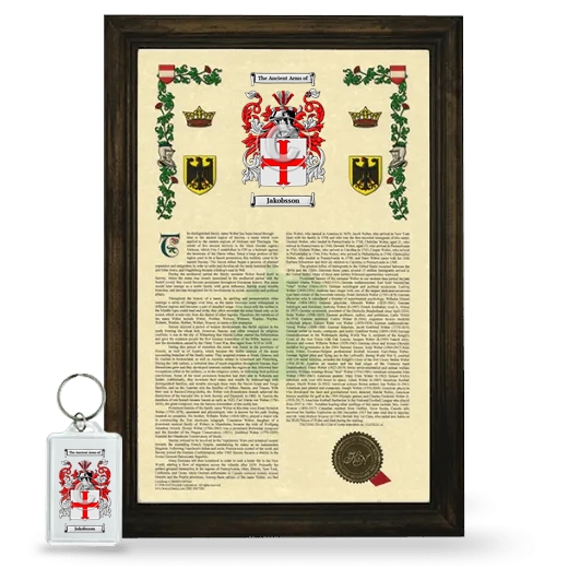 Jakobsson Framed Armorial History and Keychain - Brown