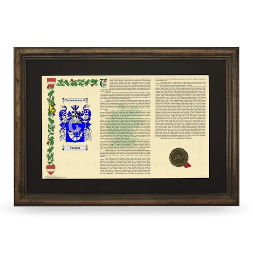 Yaueger Deluxe Armorial Landscape Framed - Brown